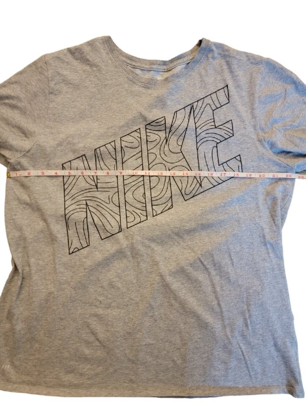 Nike T-Shirt Men's XL Gray Abstract Word Graphic Logo Crewneck Short Sleeve - Picture 2 of 5